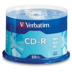 Verbatim CD-R 700MB 52X with Branded Surface - 50pk Spindle (94691)