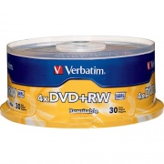 Verbatim DVD+RW 4.7GB 4X with Branded Surface - 30pk Spindle (94834)