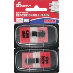 Skilcraft Red Sign Here Self-stick Flags (3892262)
