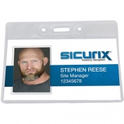 SICURIX Vinyl Punched ID Badge Holders - Horizontal (67815)