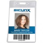 SICURIX Vinyl Punched ID Badge Holders - Vertical (67825)