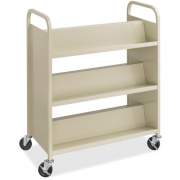 Safco Steel Shelf Double-Sided Book Carts, 6-Shelf Cart (5357SA)