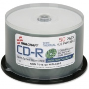 Skilcraft CD Recordable Media - CD-R - 52x - 700 MB - 50 Pack Spindle (6269521)