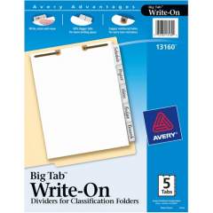 Avery Big Tab Write & Erase Dividers, Side Tabs, 5-tab (13160)