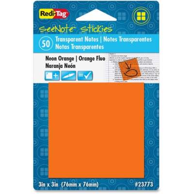 Redi-Tag SeeNote Stickies Neon Transparent Notes (23773)