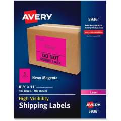 Avery&reg; High-Visibility Shipping Labels - Full Sheet
