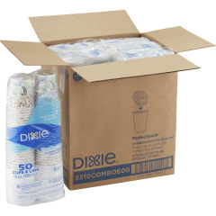 Dixie PerfecTouch Insulated Paper Hot Coffee Cup & Lid Sets by GP Pro (5310COMBO6CT)
