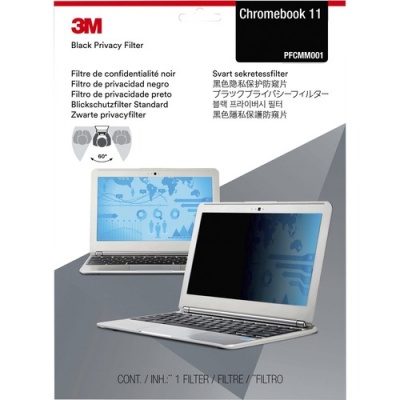 3M Privacy Filter for Chromebook 11 Laptop with COMPLY Flip Attach, 16:9, PFCMM001 Black, Matte