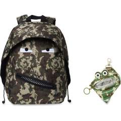 ZIPIT Grillz Carrying Case (Backpack) Books, Binder, Clothing, Tablet, Snacks, Bottle, School - Camouflage Green (ZBPLGR6SPR)