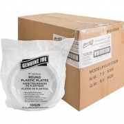 Genuine Joe Reusable Plastic White Plates (10329CT)