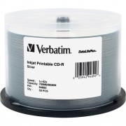 Verbatim CD-R 700MB 52X DataLifePlus Silver Inkjet Printable - 50pk Spindle (94892)