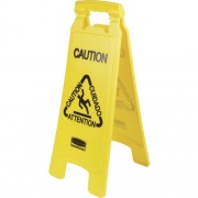 Rubbermaid Commercial Multi-Lingual Caution Floor Sign (611200YWCT)
