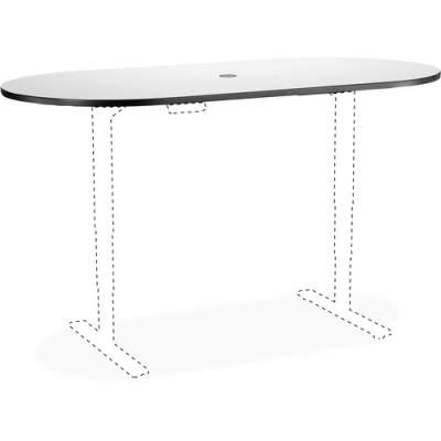 Safco Electric Adjustable Table Gray Racetrack Tabletop
