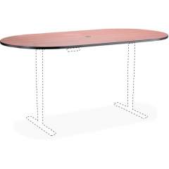Safco Electric Table Cherry Laminate Racetrck Tabletop