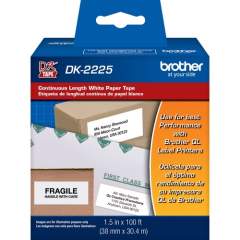 Brother DK2225 - Black on White Continuous Length Paper Labels
