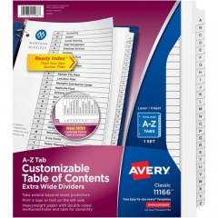 Avery Extra Wide A-Z Tabs Ready Index Dividers (11166)
