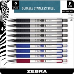 Zebra BCA F-301 Stainless Steel Ballpoint Pens (11169)