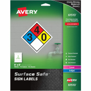 Avery Surface Safe(R) Sign Labels, 8" x 8", Removable Adhesive, Water & Chemical Resistant, 15 Labels (61513)