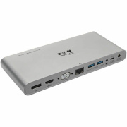 Tripp Lite USB C Docking Station w/ USB A/C Hub, HDMI, VGA, DisplayPort, Gbe, 100W PD Charging 4K@30Hz Thunderbolt 3, USB Type C, USB-C, USB Type-C (U442DOCK4S)