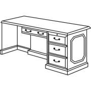 DMi Governor's Collection Mahogany Furniture Pedestal Desk - 2-Drawer