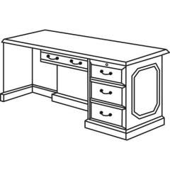 DMi Governor's Collection Mahogany Furniture Pedestal Desk - 2-Drawer