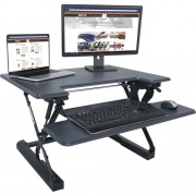 Victor High Rise Height Adjustable Standing Desk with Keyboard Tray (31" , Gray) (DCX710G)