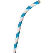 Eco-Products 7.75" Striped Paper FLEX Straw, Blue
