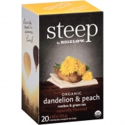 Bigelow Dandelion and Peach Herbal Tea, Green Tea Tea Bag (17715)