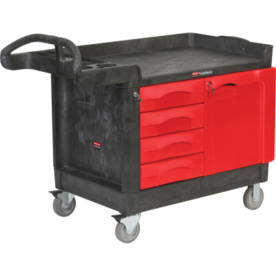 Rubbermaid Commercial Trademaster Work Utility Cart 453388bla