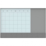 U Brands Magnetic Glass Dry Erase 3-in-1 Calendar Board, Only for use with HIGH Energy Magnets, 35 x 47 Inches, White Aluminum Frame (3198U00-01)