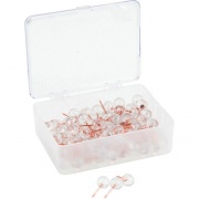 U Brands Sphere Push Pins, Clear with Rose Gold Prong, 100-Count (3089U06-24)