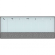 U Brands Magnetic Weekly Calendar Glass Dry Erase Board, Only for use with HIGH Energy Magnets, 15.25 x 35 Inches, White Aluminum Frame (3199U00-01)