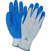 Safety Zone Blue/Gray Coated Knit Gloves (GRSLXLCT)