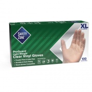 Safety Zone Powder Free Clear Vinyl Gloves (GVP9XLHHCT)