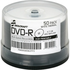 Skilcraft DVD Recordable Media - DVD-R - 16x - 4.70 GB - 50 Pack Spindle - TAA Compliant (6582772)