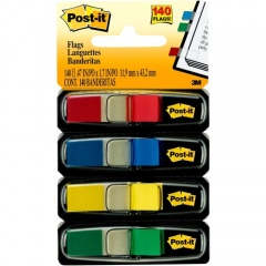 Post-it 1/2"W Flags in Primary Colors - 4 Dispensers (6834)