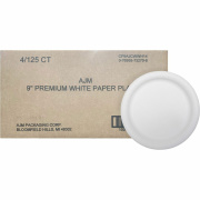 AJM Packaging Packaging Packaging AJM Packaging Packaging Coated Paper Dinnerware Plates (CP9AJCWWH1)