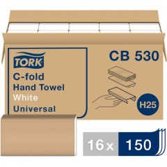 Tork C-Fold Hand Towel, White, H25, Universal (CB530)