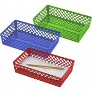 Officemate Achieva Large Supply Basket, Assorted Colors, 3/PK (26208)