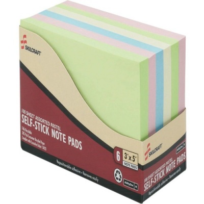 Skilcraft Self-Stick Pastel Note Pads (4560683)