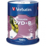 Verbatim DVD+R 4.7GB 16X White Inkjet Printable - 100pk Spindle (95145)