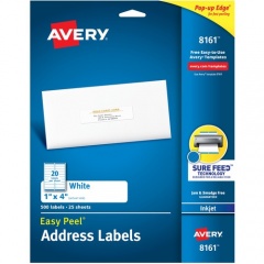 Avery Easy Peel White Inkjet Mailing Labels (8161)