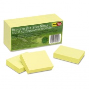 Redi-Tag 100% Recycled Self-Stick Notes, 1.5" x 2", Yellow, 100 Sheets/Pad, 12 Pads/Pack (25700)