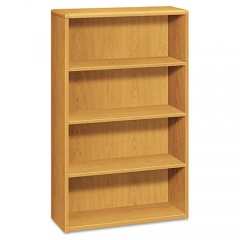 HON 10700 Series Wood Bookcase, Four Shelf, 36w x 13 1/8d x 57 1/8h, Harvest (10754CC)