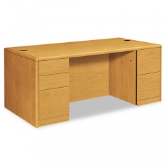 HON 10700 Series Double Pedestal Desk with Full-Height Pedestals, 72" x 36" x 29.5", Harvest (10799CC)