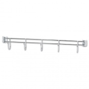 Alera Hook Bars For Wire Shelving, Five Hooks, 24" Deep, Silver, 2 Bars/Pack (SW59HB424SR)