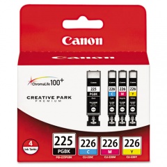 Canon 4530B008AA (PGI-225, CLI-226) Ink, Cyan/Magenta/Pigment Black/Yellow, 4/Pack