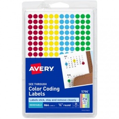 Avery Assorted Removable See-Through Color Dots (05796)