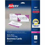 Avery Business Cards, Print to the Edge, Uncoated, Two-Sided Printing, 2" x 3-1/2", 160 Cards (5881)