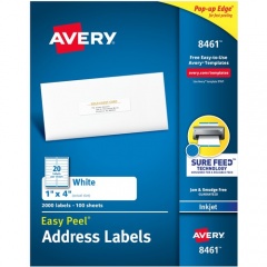 Avery Easy Peel White Inkjet Mailing Labels (8461)